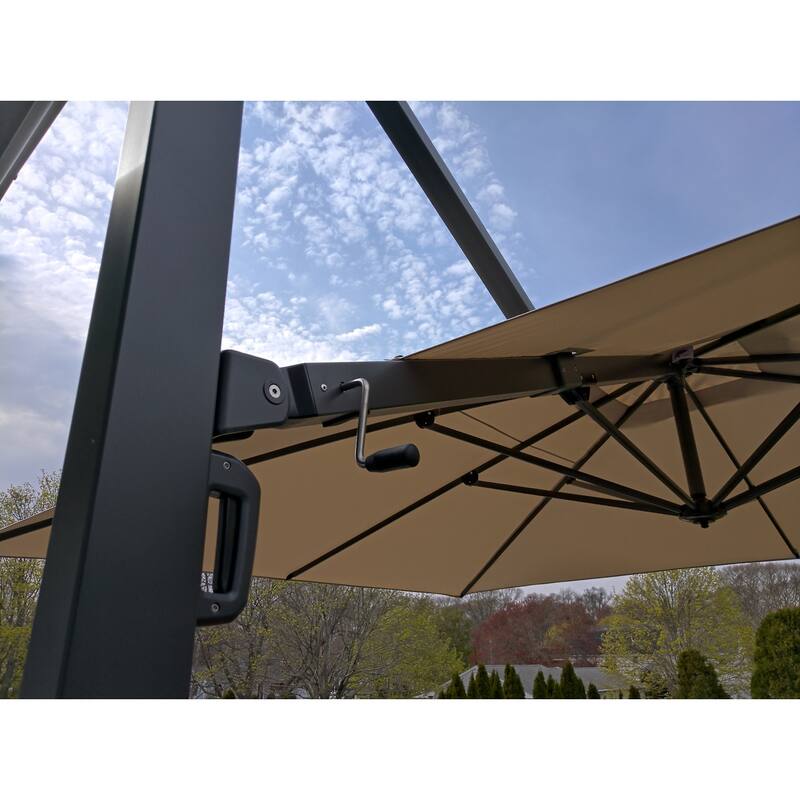 PURPLE LEAF Extra Large Premium Patio Cantilever Umbrella with 360-degree Rotation Big Size