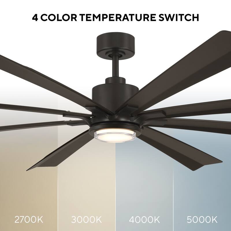 Size Matters Indoor or Outdoor 8-Blade 65in Smart Ceiling Fan