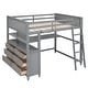 preview thumbnail 39 of 50, Elegant Design Loft Bed with Shelves, Drawers and Desk, Health and Comfort, Full Size