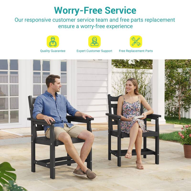 HIPS All-weather Outdoor Dining Chairs with 304 Hardware (Set of 2)