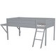 preview thumbnail 8 of 26, Low Loft Bed with Integrated Desk and LED Lights, Wood Gaming Loft Bed Frame with Angled Ladder, for Kids Girls Boys