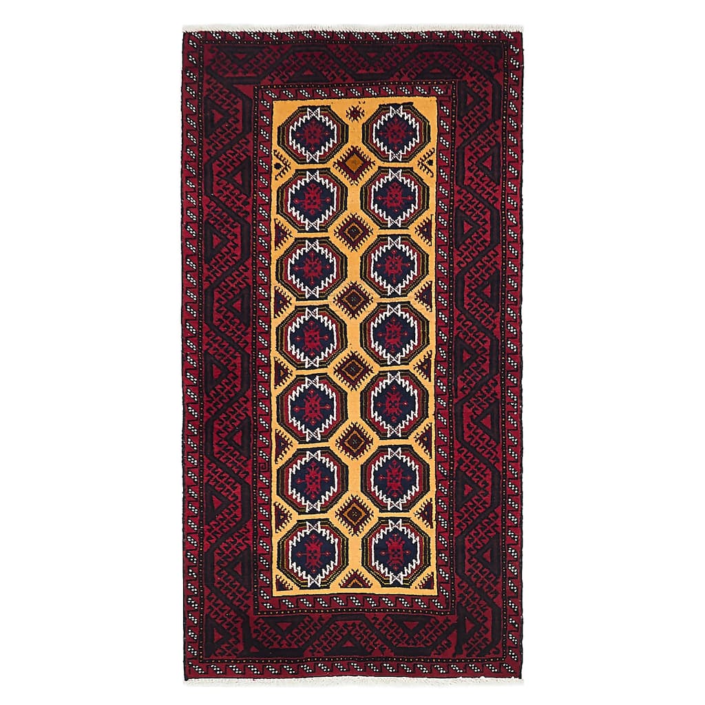 ECARPETGALLERY Hand-knotted Teimani Red Wool Rug - 3'2 x 6'3