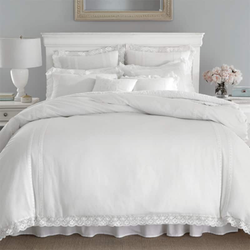 Laura Ashley Annabella White Cotton Comforter Set