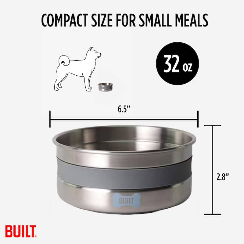Built Stainless Steel Dog Bowl - 38 Oz