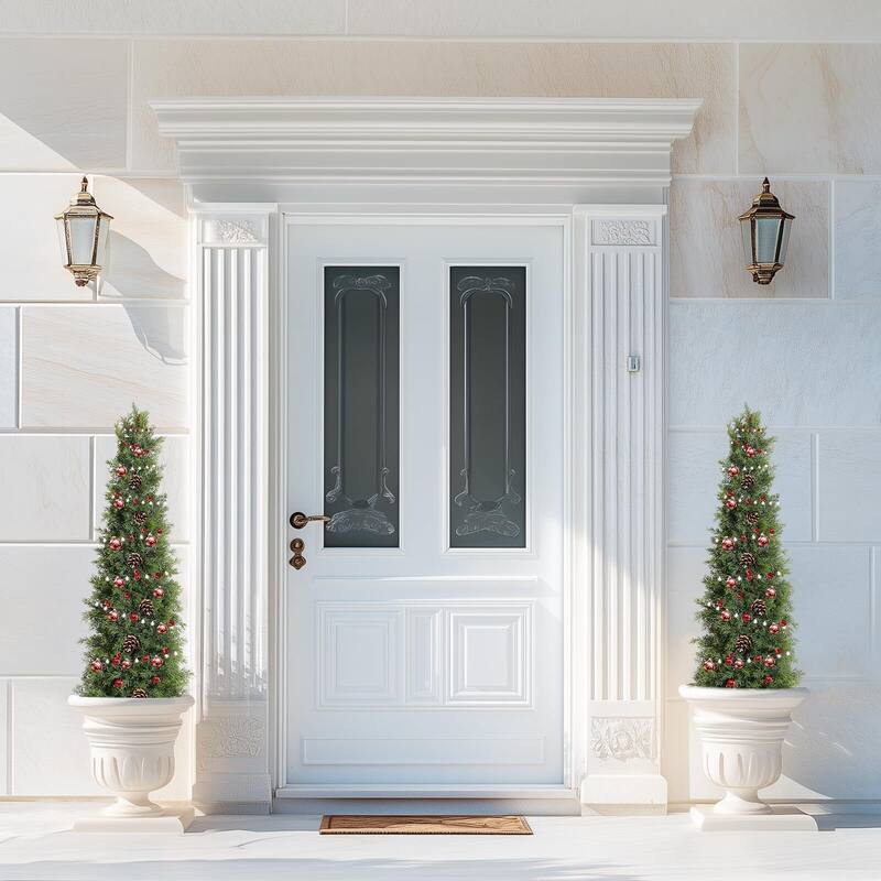 3FT/4FT/5FT Faux Cedar Tree,Set of 2