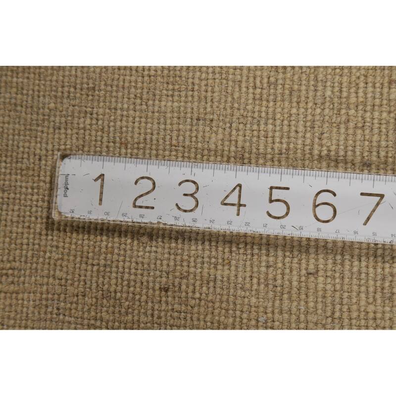 Beige Gold Gabbeh Oriental Area Rug Hand-Knotted Wool Carpet - 5'9" x 8'4"