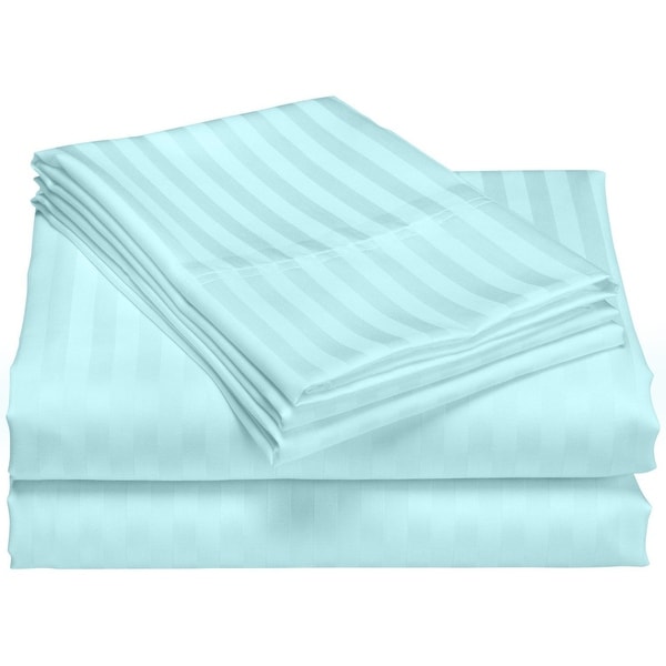 1200 Thread Count Cotton Deep Pocket Luxury Hotel Stripe Sheet Set