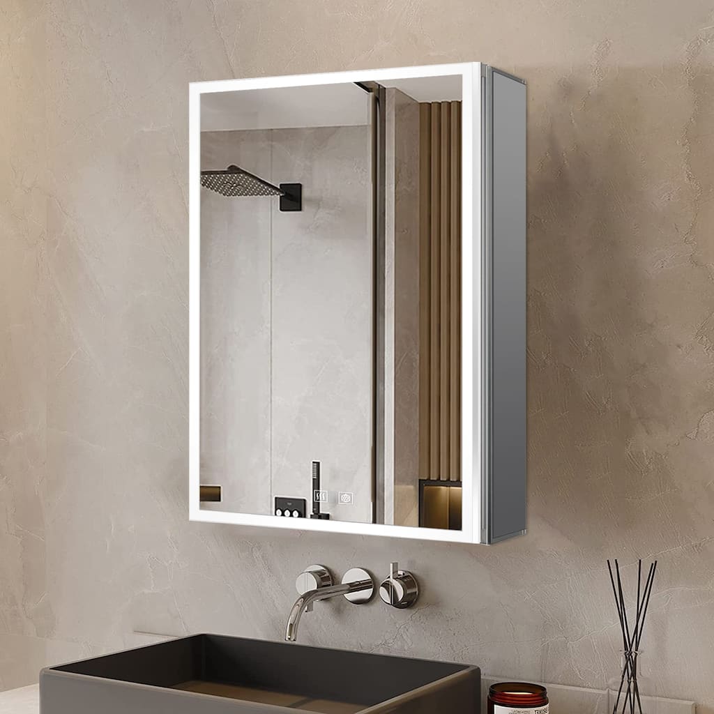 Mesa Surface-Mount LED Mirror Medicine Cabinet with Defogger