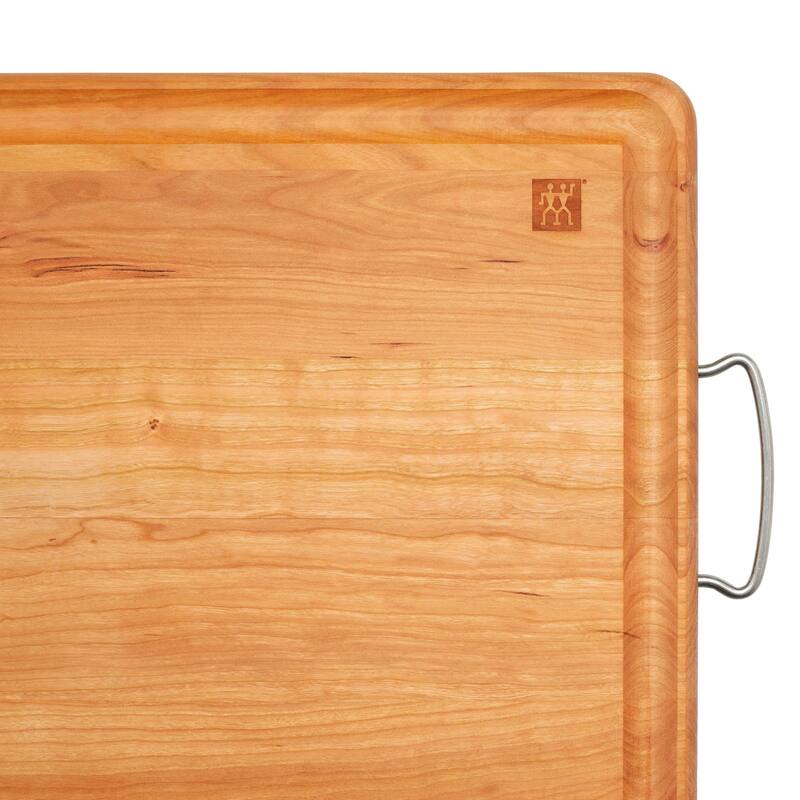 ZWILLING Cherry Wood Carving Board with Handles - 20" x 15" x 1"
