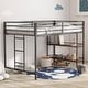 preview thumbnail 1 of 8, Adam Sturdy Junior Twin Loft Bunk Bed in Black with Cinnamon Wood Shelf, Easy Climbing Ladder, Space-Saving Design for Kids Black