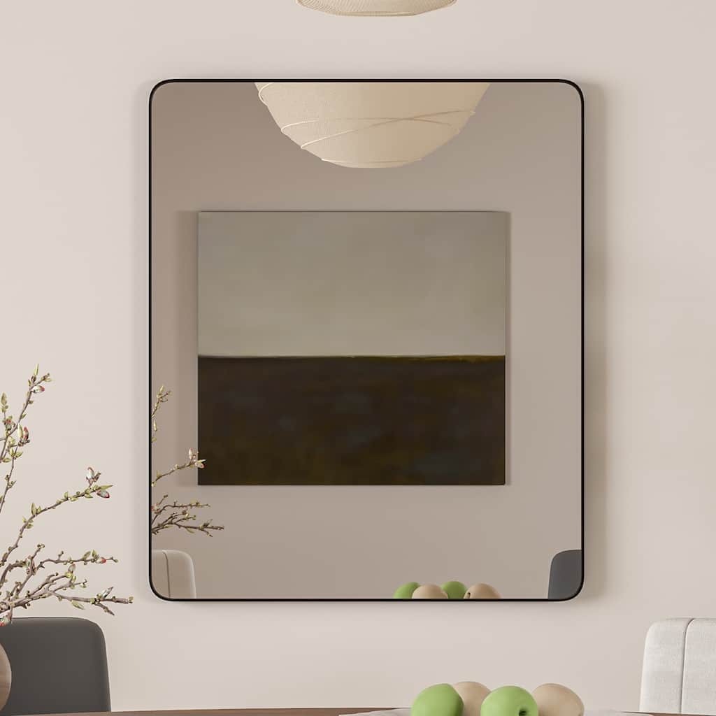 Eviva Harmony 36" x 30" Rectangular Black Metal Framed Mirror - N/A