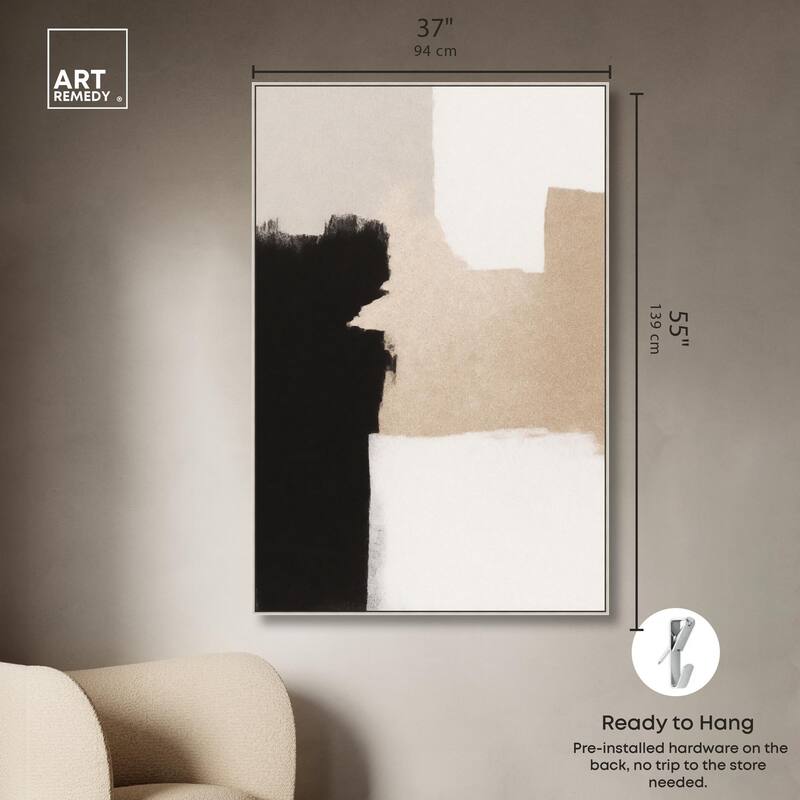 Beige and Black I Canvas by Art Remedy