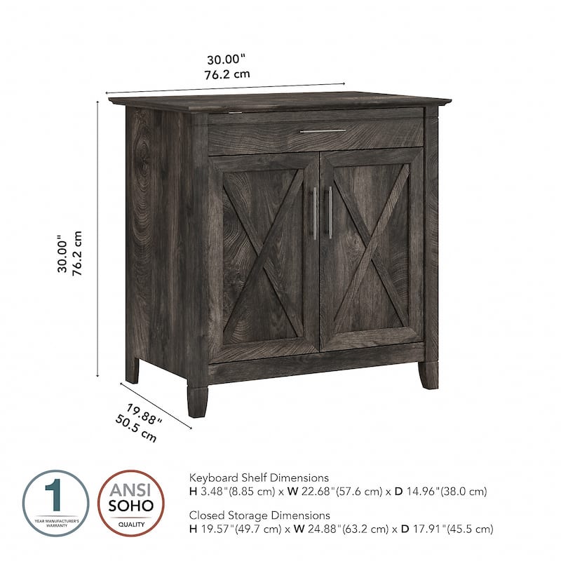 Key West Secretary Desk with Storage Cabinet by Bush Furniture