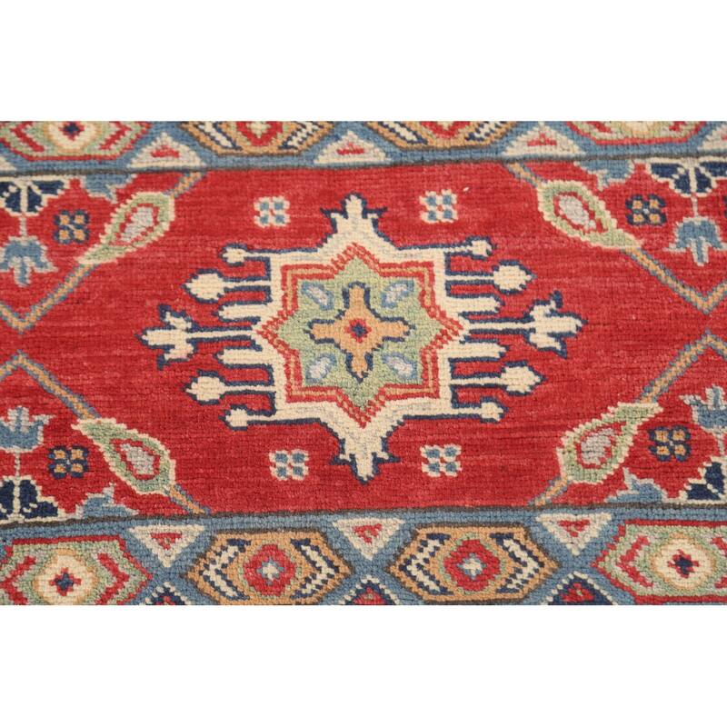 Striped Kazak Runner Rug Handmade Wool Carpet - 2'8" x 9'5"