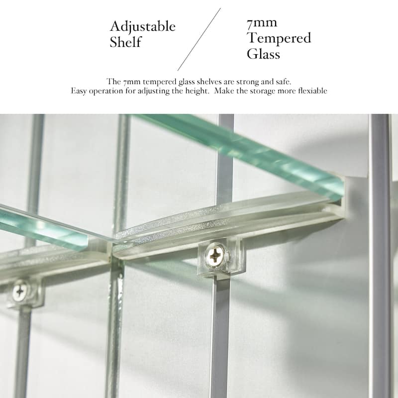 Rectangular Aluminum Recessed Mount /Surface Mount Medicine Cabinet with Mirror