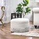 preview thumbnail 2 of 90, Yolanda Performance Fabric 25" Tufted Round Footstool Ottoman with Rope Fringe
