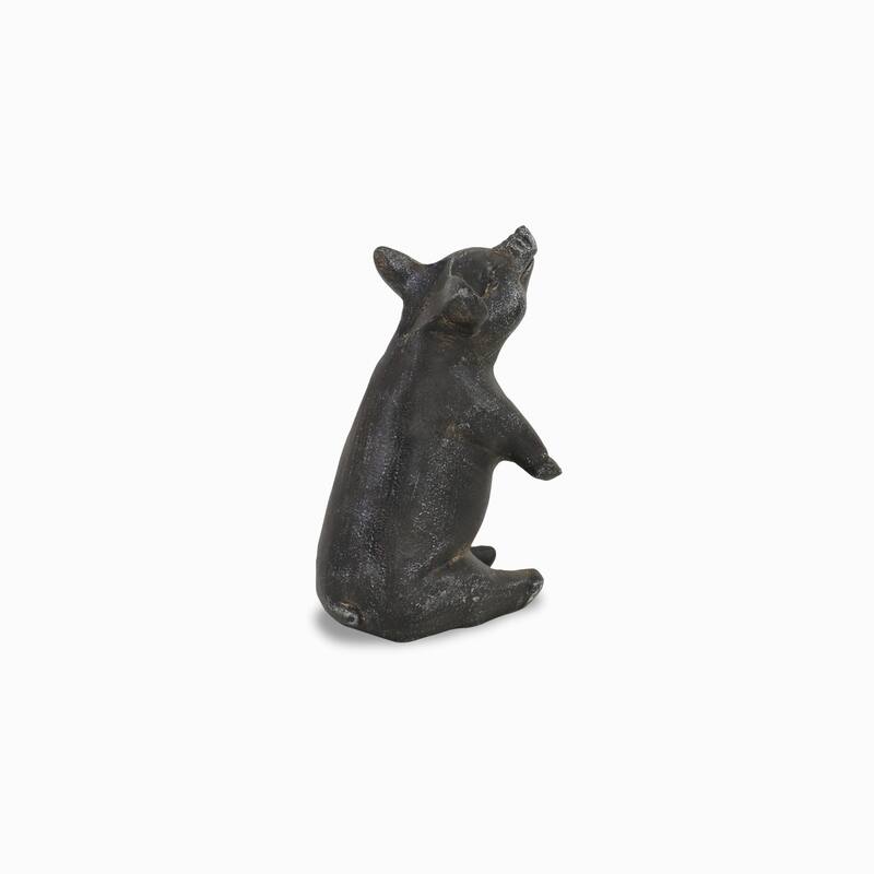 HomeRoots 8" Black Rustic Metal Pig Figurine - 4.5' X '8' X '3.5