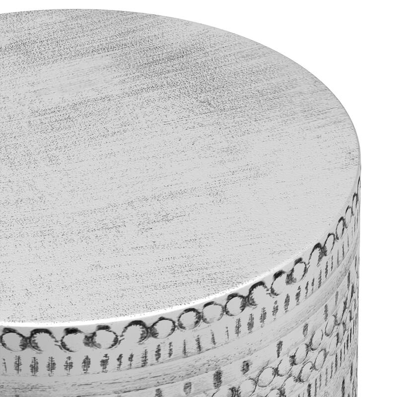 WYNDENHALL Jean 15" Wide Tribal Pattern Metal Accent Table & Assembled - 15"w x 15" d x 20" h