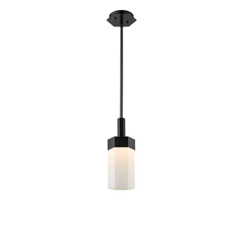 Innovations Lighting Claverack - 1 Light 9" Stem Hung Pendant - Matte White/Matte Black