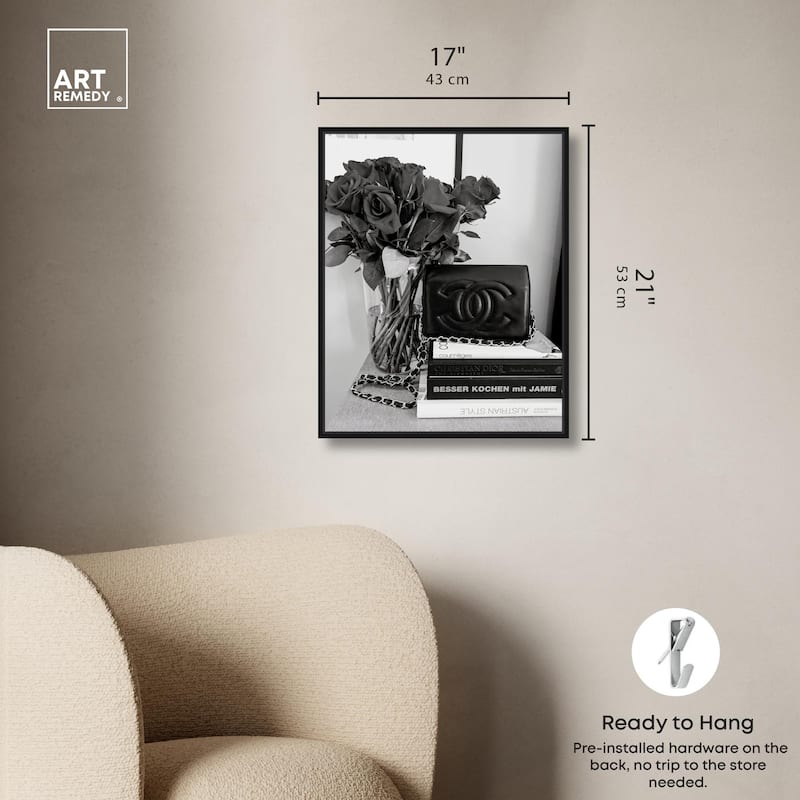 Classic Bag and Roses Canvas by Art Remedy