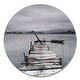 preview thumbnail 2 of 8, Designart 'Pier and Boats at Seashore' Oversized Coastal Wall CLock