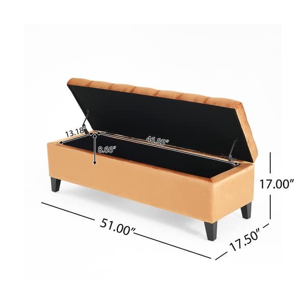 dimension image slide 1 of 12, Ottilie Button-tufted Storage Ottoman Bench by Christopher Knight Home
