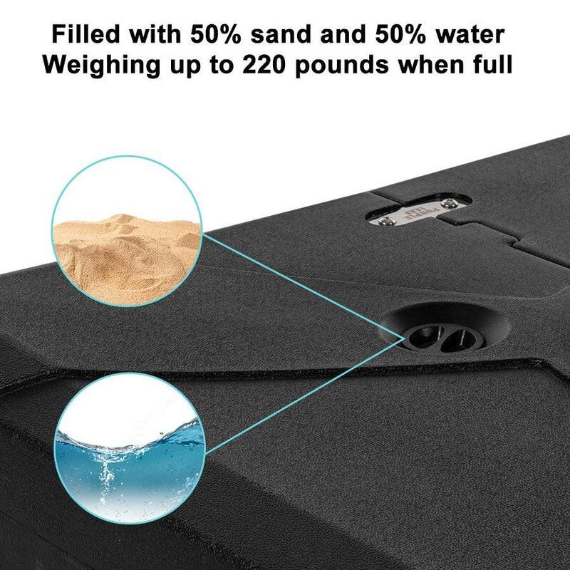 PURPLE LEAF 9 ft Double Top Solar Powered LED Square Patio Cantilever Umbrella with Base