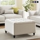 HUIMO Large Square Storage Ottoman for Living Room
