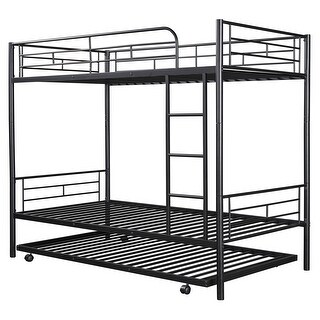 Twin Over Twin Metal Bunk Bed,Versatile Bunk bed,High Safety Guardrails