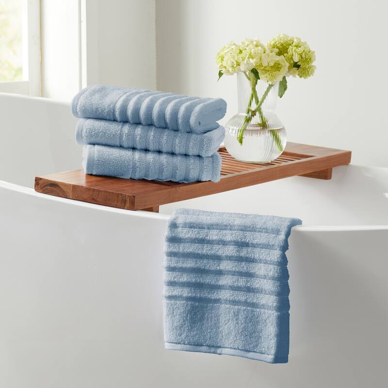 Linery & Co. Combed Cotton Bath Towel Set - Hand Towel (Pack of 6) - Light Blue