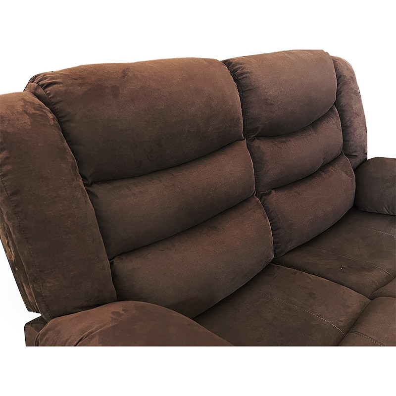 Modern 3-Piece Manual Reclining Living Room Sofa Set with Dropdown Table and Console