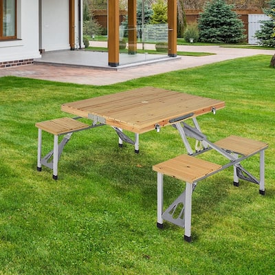 Picnic Table Folding Portable 4-Person Fold Up Travel Camping Table