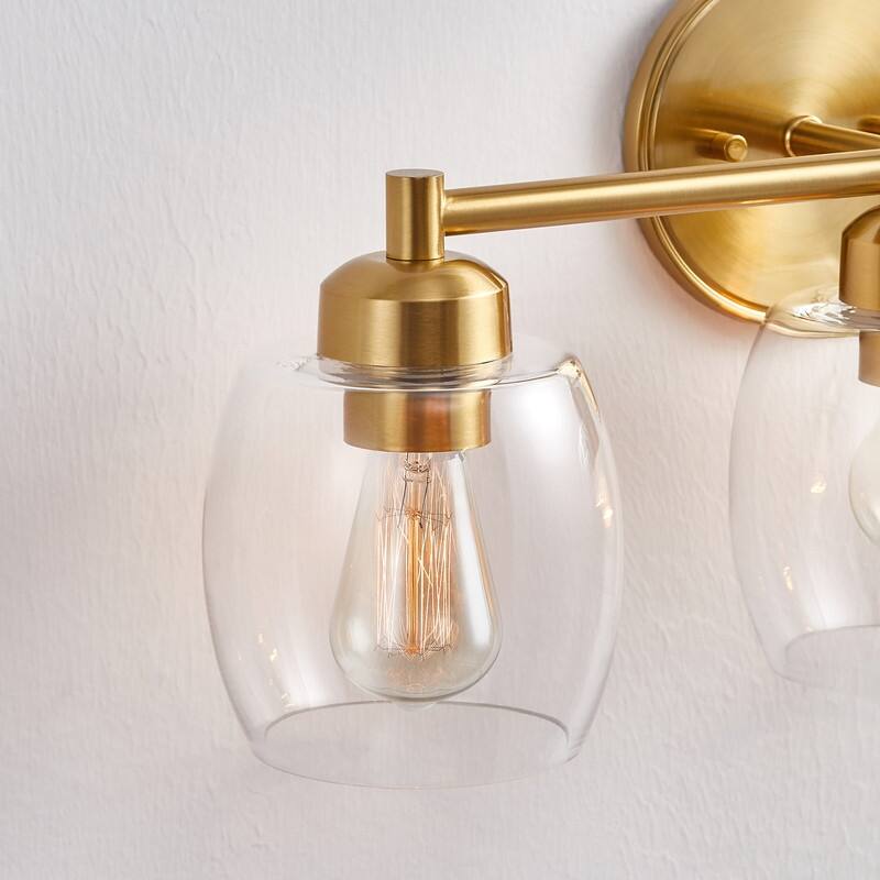 KAWOTI 3-Light Dimmable Bathroom Vanity Light with Glass Shade