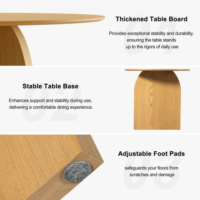 Solid Wood Dining Table with Arched Legs Oval Kitchen Table for Dining Room