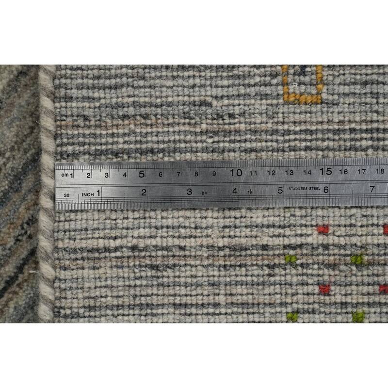 Hand Knotted Oriental 100% Wool Carpet Tribal Animal Pictorial Multi-Colored Gabbeh Area Rug - 7' 10'' X 4' 10''