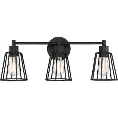 Atticus 3-Light Bathroom Vanity Light in Earth Black