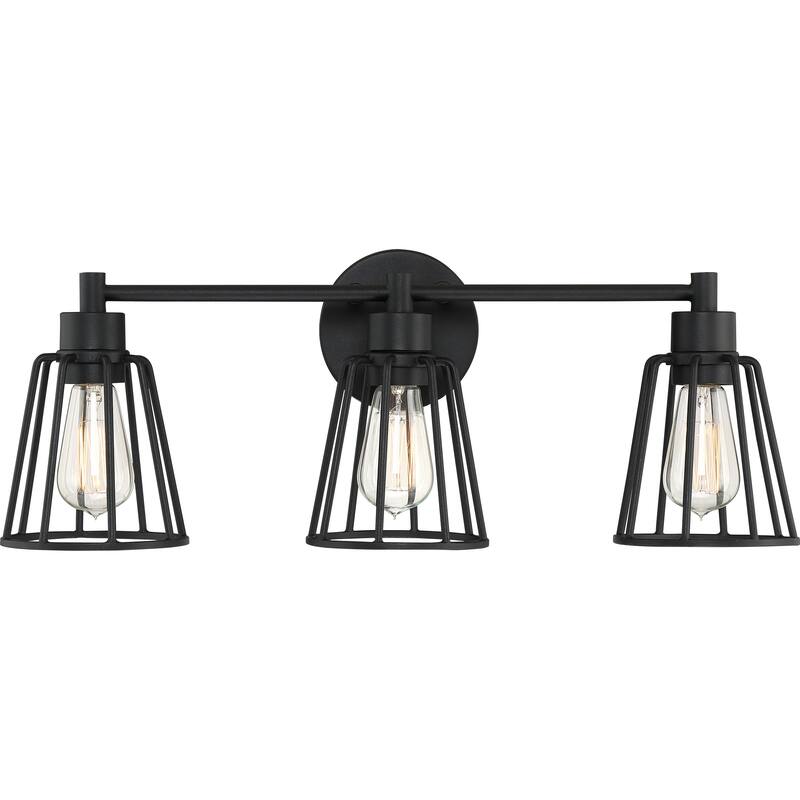 Carbon Loft Ashwiny Earth Black 3-light Vanity Light