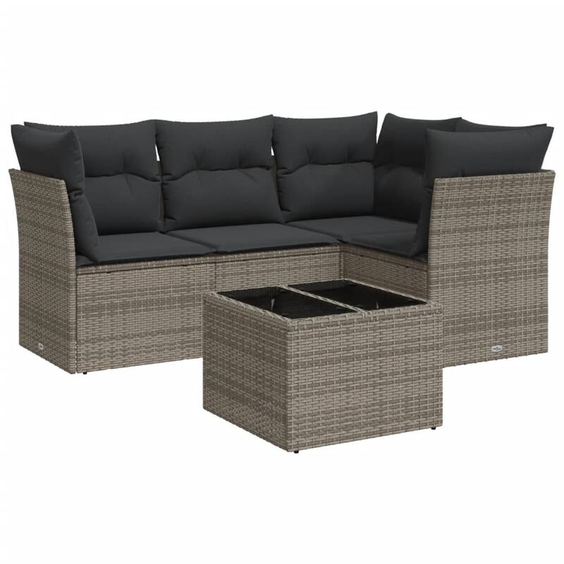 vidaXL Garden Sofa Set Grey PE rattan Medium Modular Garden Sofa Set - 21.7 x 21.7 x 14.6