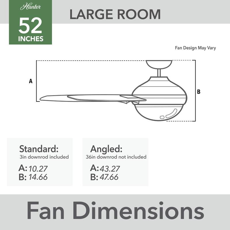 Hunter 52" Noble Bronze Ceiling Fan with LED Light Kit and Handheld Remote