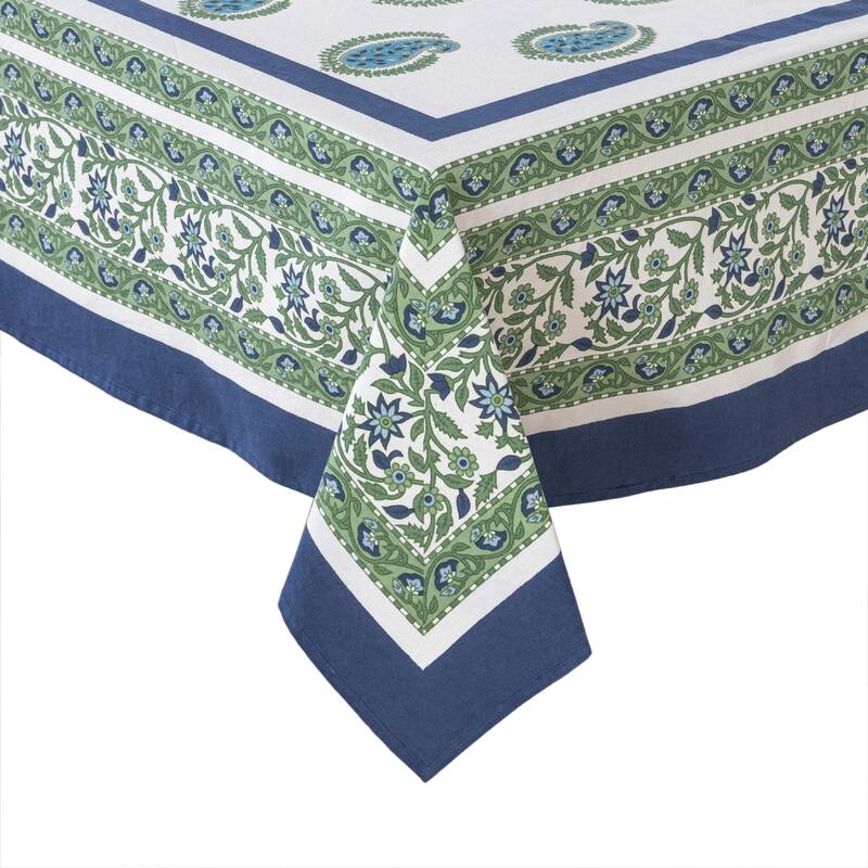 Couleur Nature Cassis Tablecloth - Blue/Green - 71" x 106"