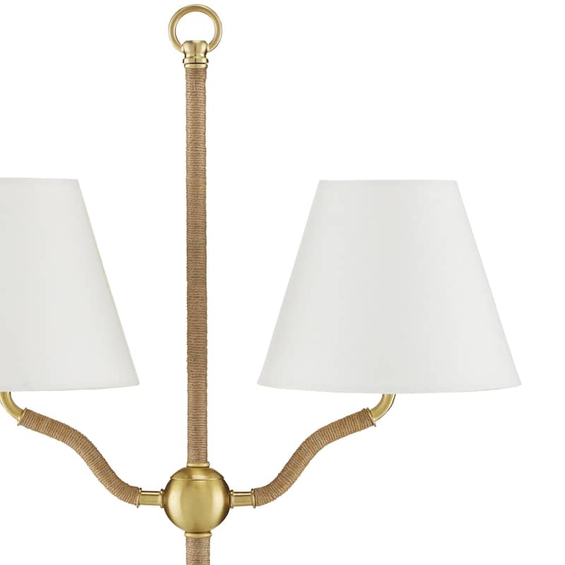 Currey & Company Sirocco Brass Floor Lamp - 56"h x 18.75"w x 10"d