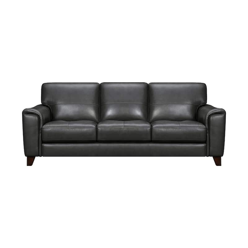 Bergen 87" Leather Upholstered 3-Seater Sofa - Pewter