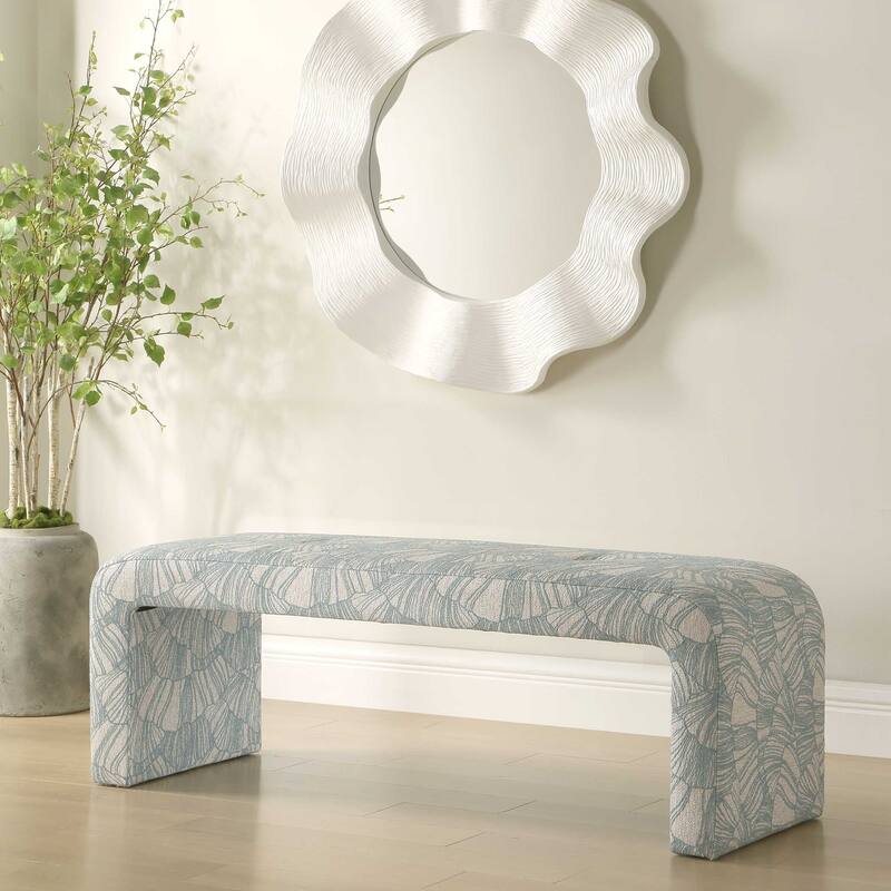 Uttermost Amie Spa Blue Bench - 54" W x 18" H x 19" D