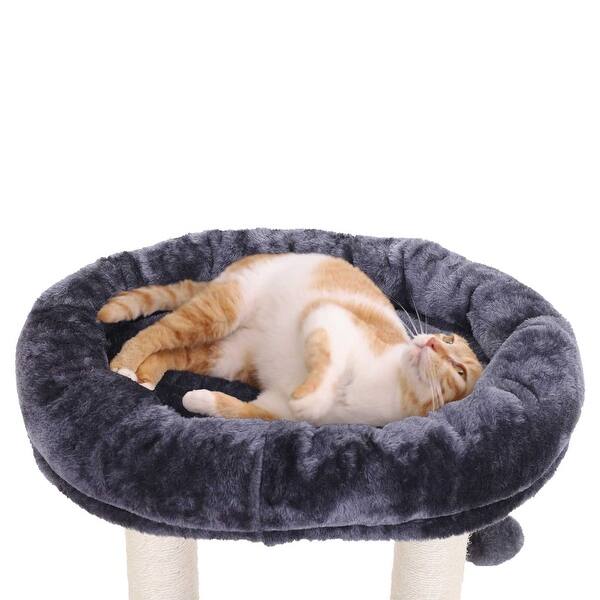 slide 8 of 7, FEANDREA Cat Tree, Cat Tree with Sisal-Covered Scratching Posts Grey - MDF