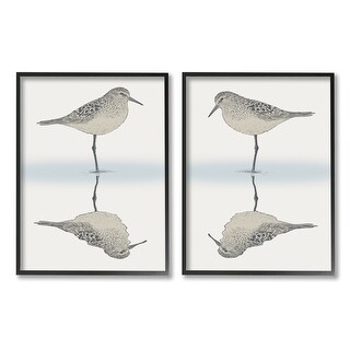 Heron Bird Art Set - 2 Piece Framed Giclee Wall Art, Gray Frame, Ready To Hang, By Grace Popp - View #2