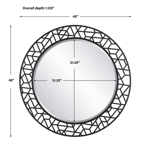 Uttermost 09907 Mosaic 40" Diameter Circular Framed Bathroom Mirror