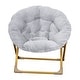 preview thumbnail 11 of 56, Kids Folding Synthetic Fur Saucer Chair for Playroom or Bedroom - 12.25"D x 22.75"W x 22"H