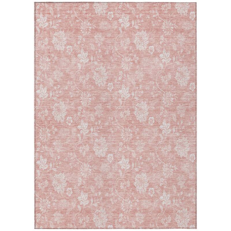 HomeRoots Floral Transitional Rectangle Outdoor Rug