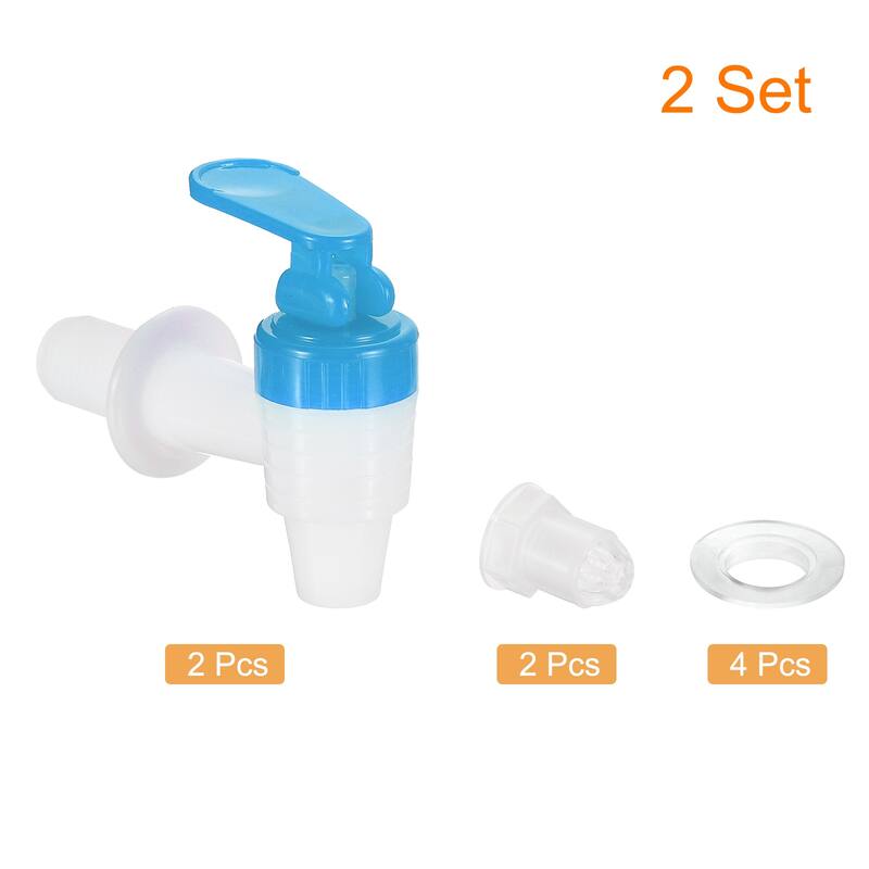 Beverage Dispenser Replacement Spout, 2Set Plastic Water Dispenser Spigot Blue - Blue White