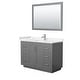 preview thumbnail 25 of 98, Miranda Single Vanity Set, Cultured Marble Top, 46-Inch Mirror 48-Inch Single - Dark Gray, Nickel Trim,Carrara Cultured Marble Top
